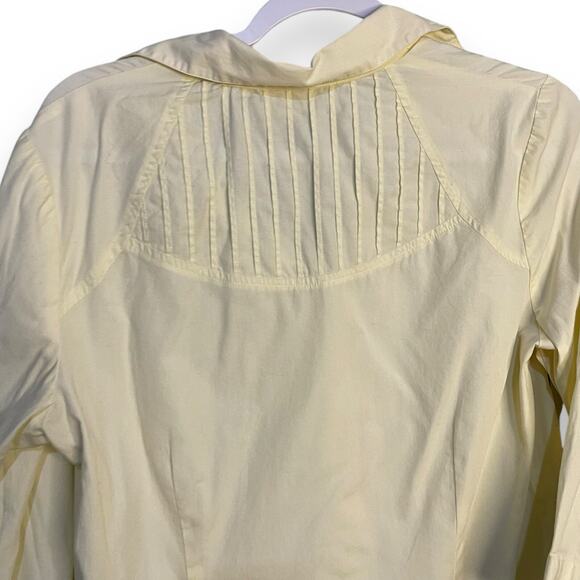 Kim Rogers 3/4 Sleeve Collared Button-Up Shirt Womens Medium Yellow Modest Top - Picture 4 of 8